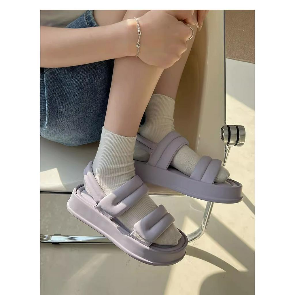 Dép Sandal Đế Mềm Dày Thời Trang Mùa Hè 2023 Phong Cách Retro Cho Nữ