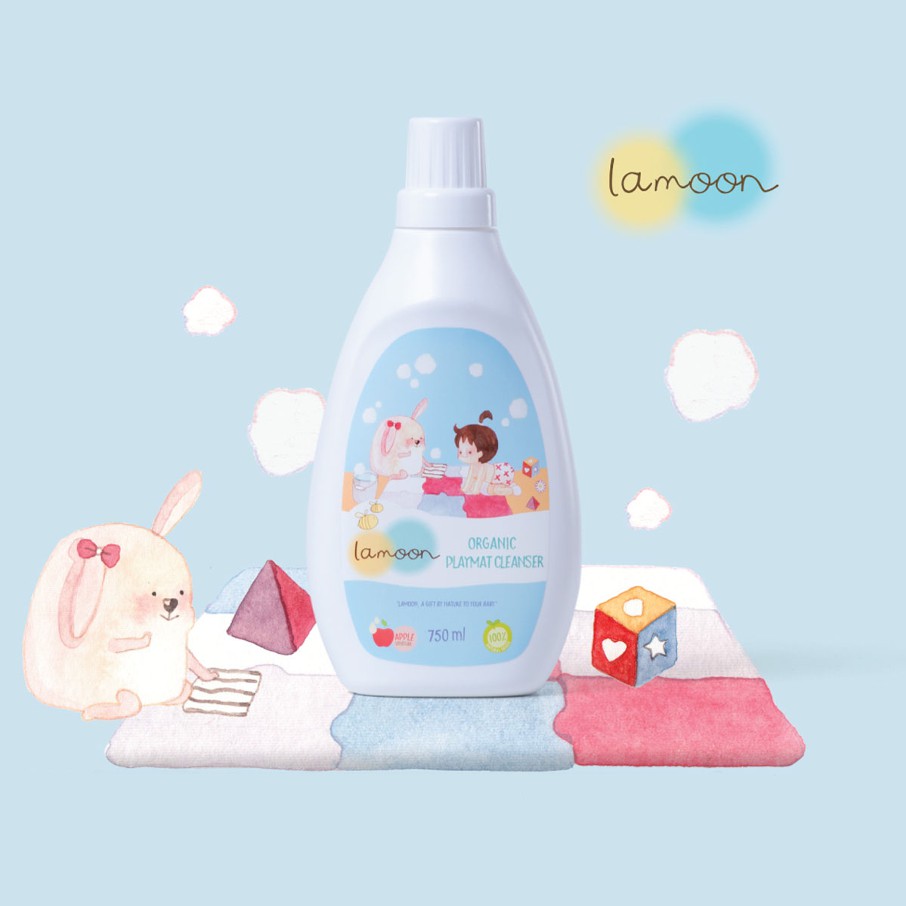 Nước lau thảm Organic cho bé Lamoon - Bình 750ml