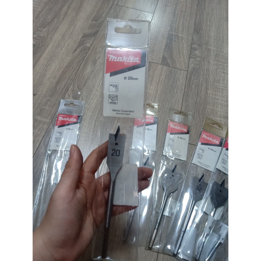 Mũi khoan gỗ đuôi cá, mũi khoét mang cá, mũi khoan gỗ dẹt Makita  PK MUK