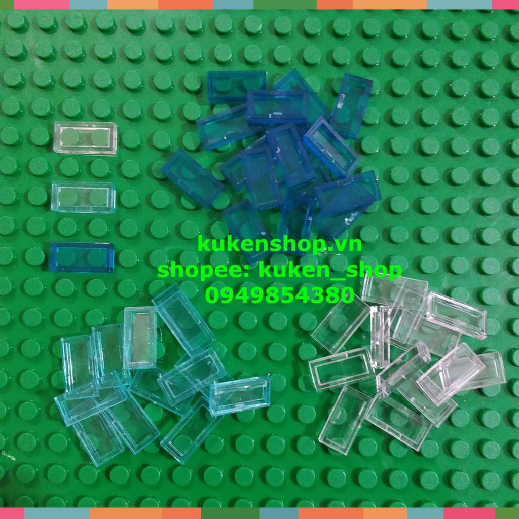 Đồ Chơi COMBO 50 Gạch Trơn 1x2 Trong Suốt NO.015 - Phụ Kiện MOC