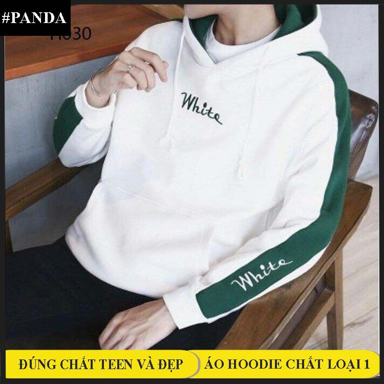 Áo hoodie nỉ viền tay White TP01