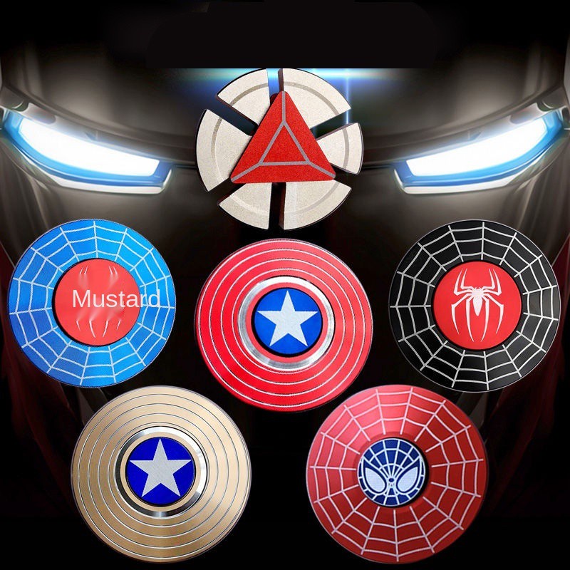 Hoạt Hình Con Quay Đồ Chơi Fidget Spinner Hình Captain America Iron Man Spider-Man Bằng Kim Loại