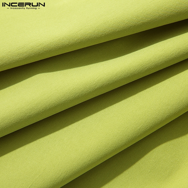 Áo ghi lê INCERUN cổ chữ v màu trơn phong cách hippy punk thời trang dự tiệc cho nam giới