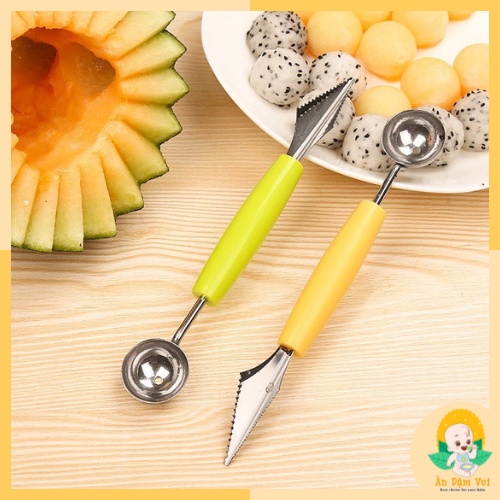 Dao 2 đầu tỉa củ, hoa quả, dụng cụ tạo hình cắt trái cây inox 304 chống gỉ SAMI KIDS