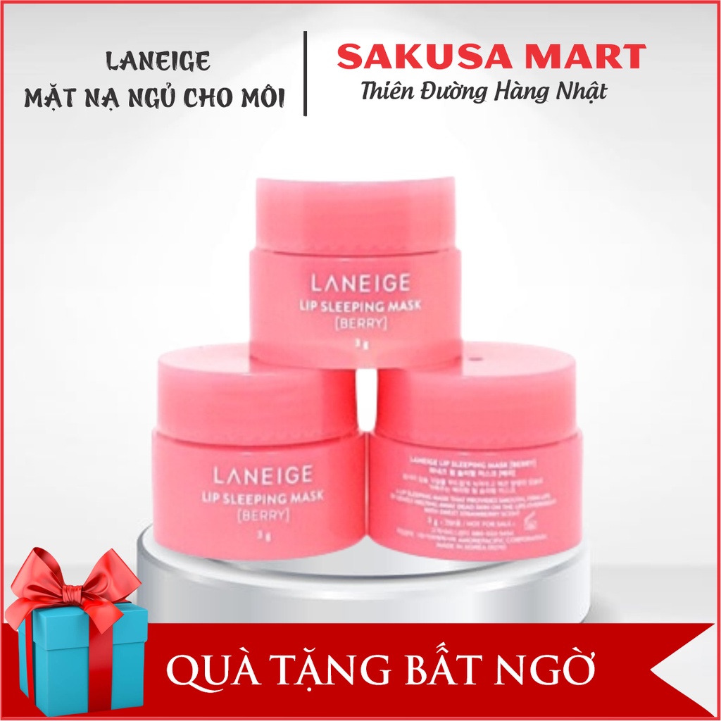 Mặt nạ ngủ cho môi Laneige Lip Sleeping Mask Berry 3g Hàn Quốc giúp nhẹ nhàng làm sạch lớp da khô bong tróc