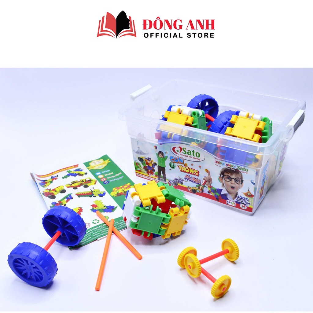 Bộ đồ chơi Sato Con Thông Minh xếp hình con vật 74 chi tiết giúp phát triển trí tưởng tượng cho bé