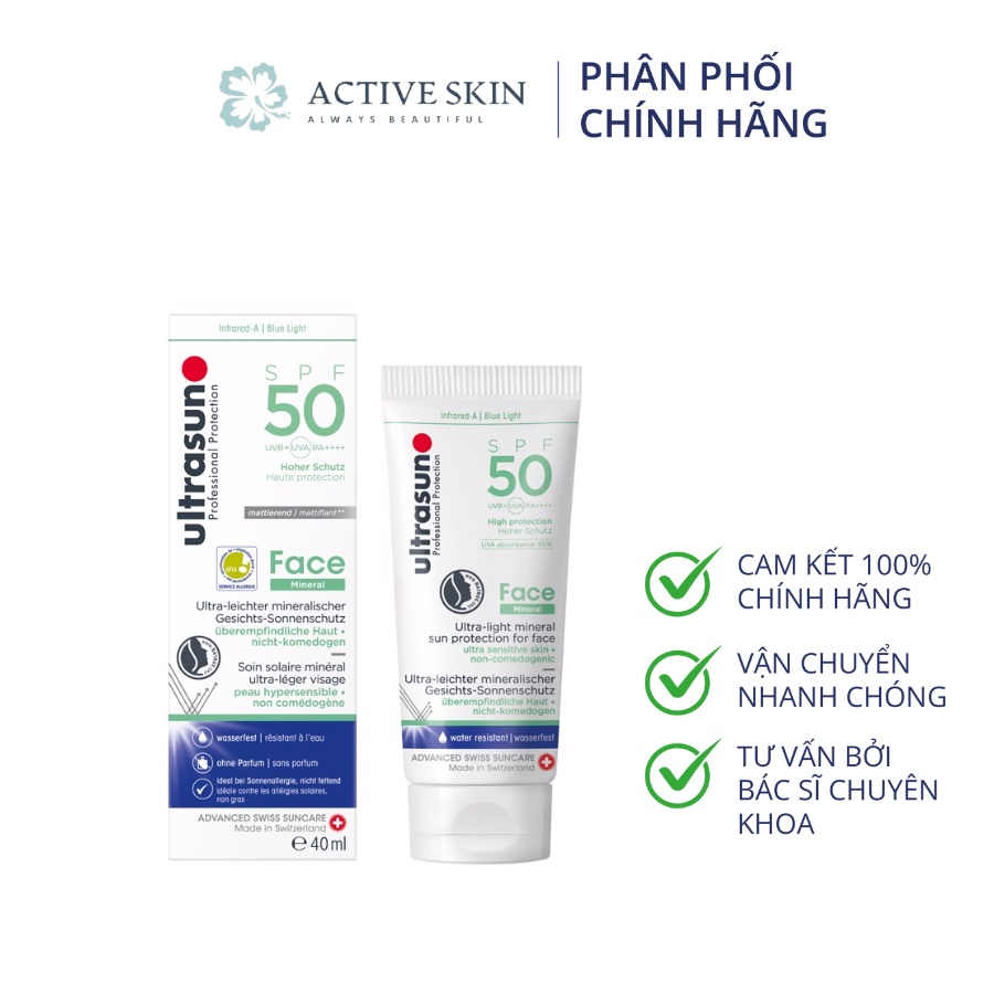 [Chính hãng] Kem Chống Nắng Dành Cho Da Nhạy Cảm Ultrasun Face Mineral SPF 50+ Thụy Sĩ Chống Lão Hóa Da