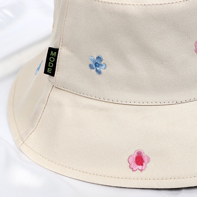 Mũ tai bèo chống nắng ngoài trời thêu hoa dễ thương phong cách Hàn Quốc ngọt ngào thời trang mùa hè thường ngày cho nữ