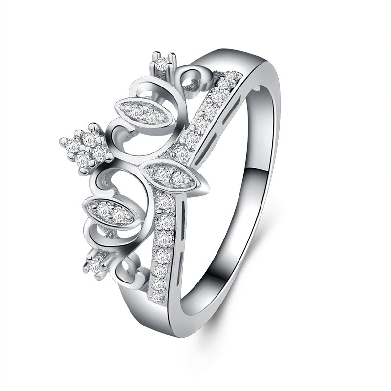 Crown Ring Electroplating Platinum Diamond Couple Jewelry Creative Jewelry Ring