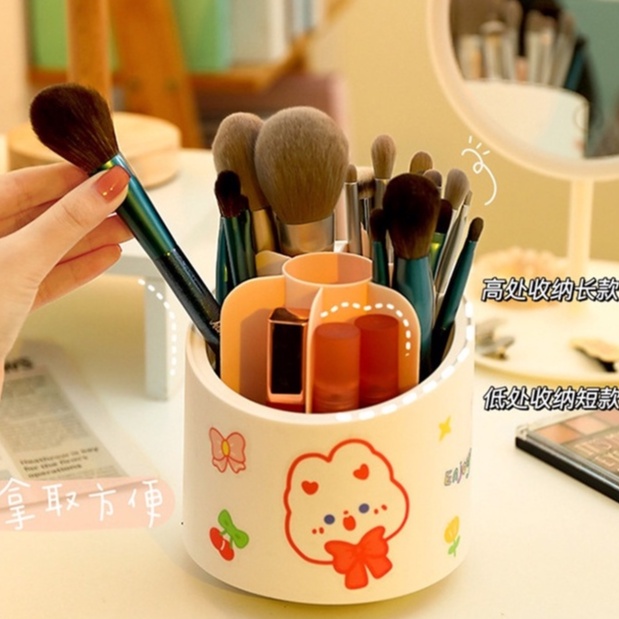 Thùng đựng đồ chống bụi dung tích lớn có thể xoay để bàn kiểu Nhật Bản