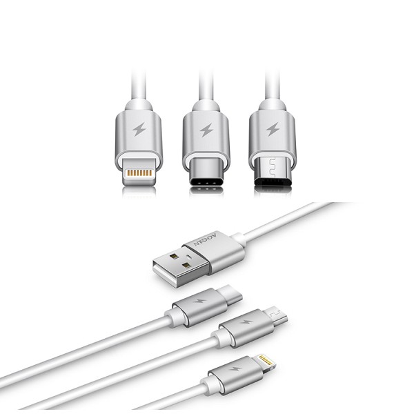 Cáp sạc nhanh điện thoại 3 đầu đa năng Aolidz L125