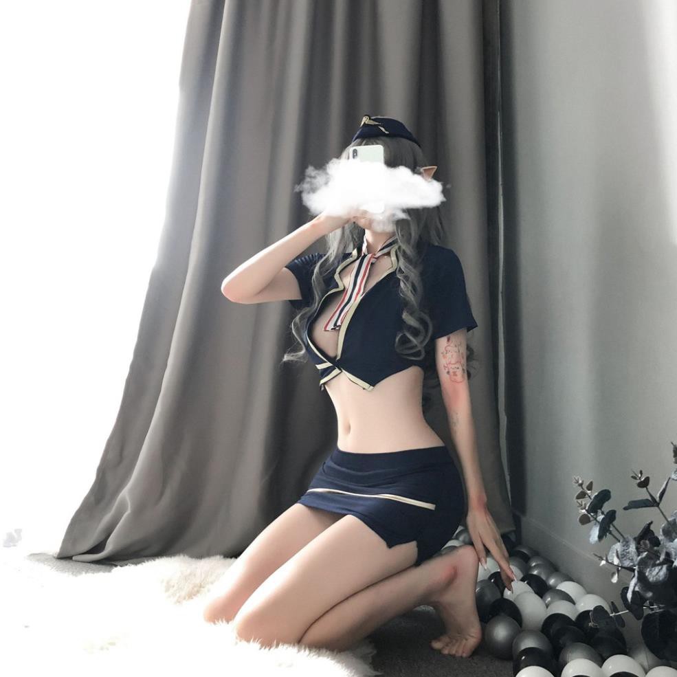 Đồ ngủ sexy cosplay đồng phục nữ cơ trưởng hàng không bộ đồ ngủ gợi cảm 4102 | BigBuy360 - bigbuy360.vn