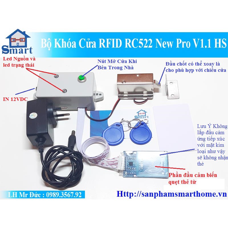 Bộ khóa cửa RFID RC522 new pro