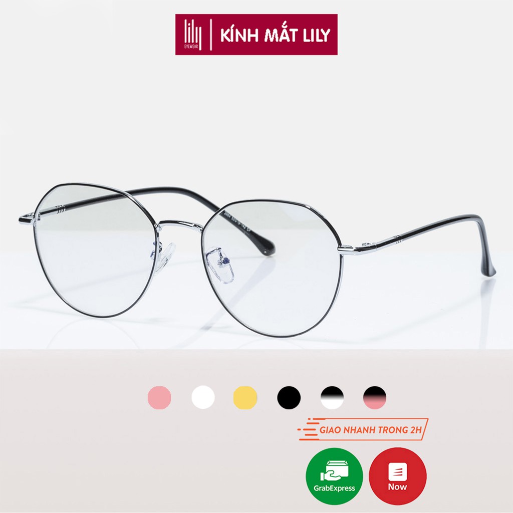 Gọng kính kim loại nam nữ Lilyeyewear, mắt đa giác thời trang, nhiều màu sắc lựa chọn 2984
