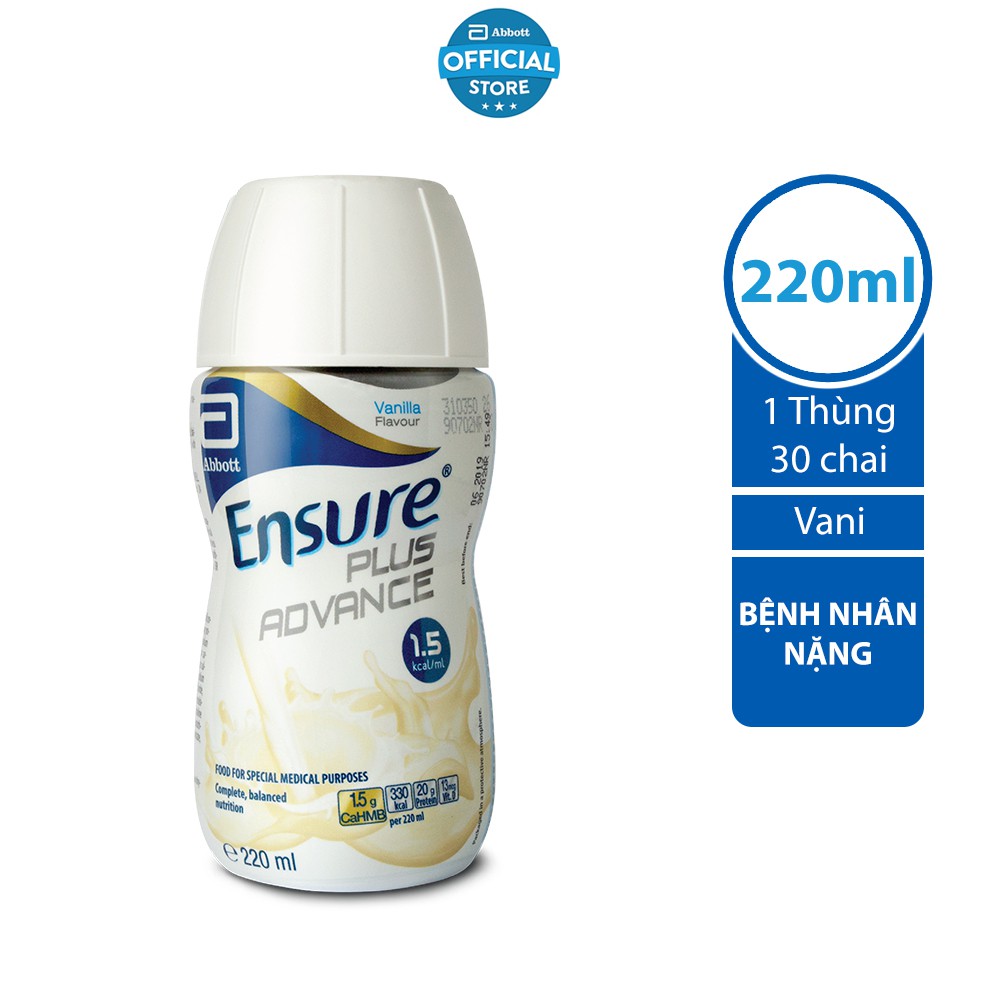 Thùng 30 chai Sữa nước Ensure Plus Advance 220ml/chai