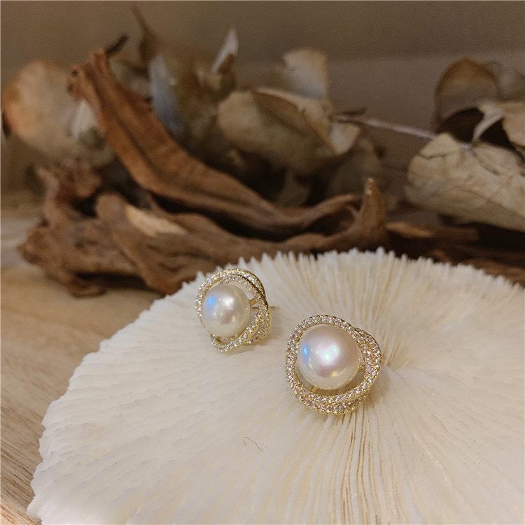 Bông Tai Đính Ngọc Nhân Tạo - PK0035