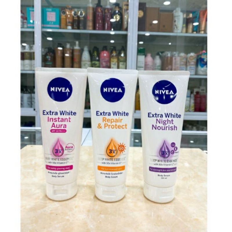 NIVEA Tinh chất dưỡng thể dưỡng trắng giúp phục hồi &amp; săn da ban đêm (200ml)