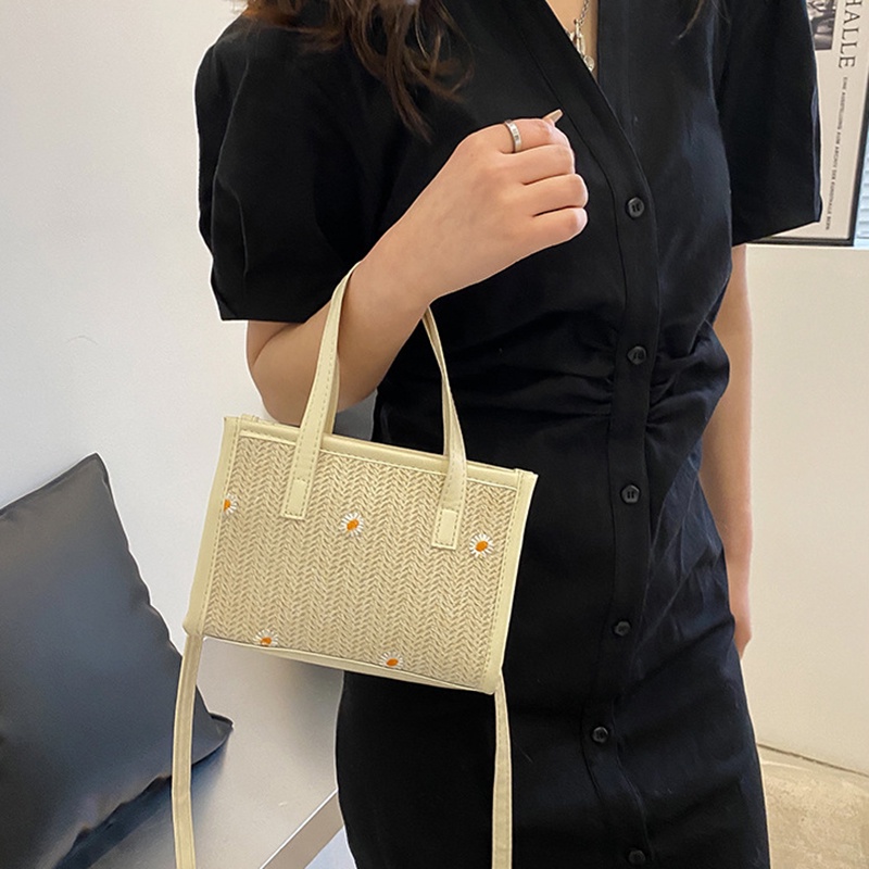 IELGY Túi Xách Đan Rơm Thủ Công Thời Trang Đi Biển Cho Nữ