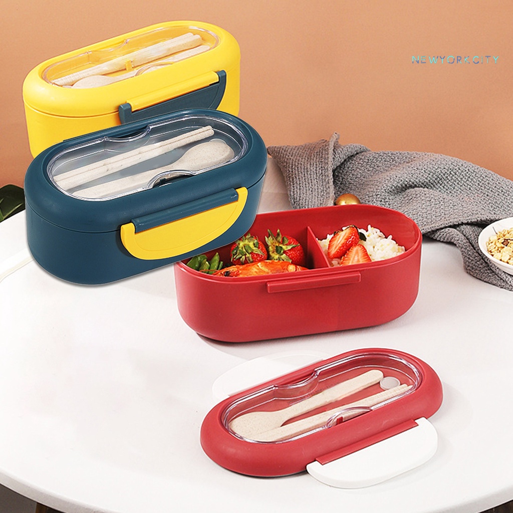 Hộp Đựng Cơm Trưa Chia Ngăn Kèm Muỗng Và Đũa