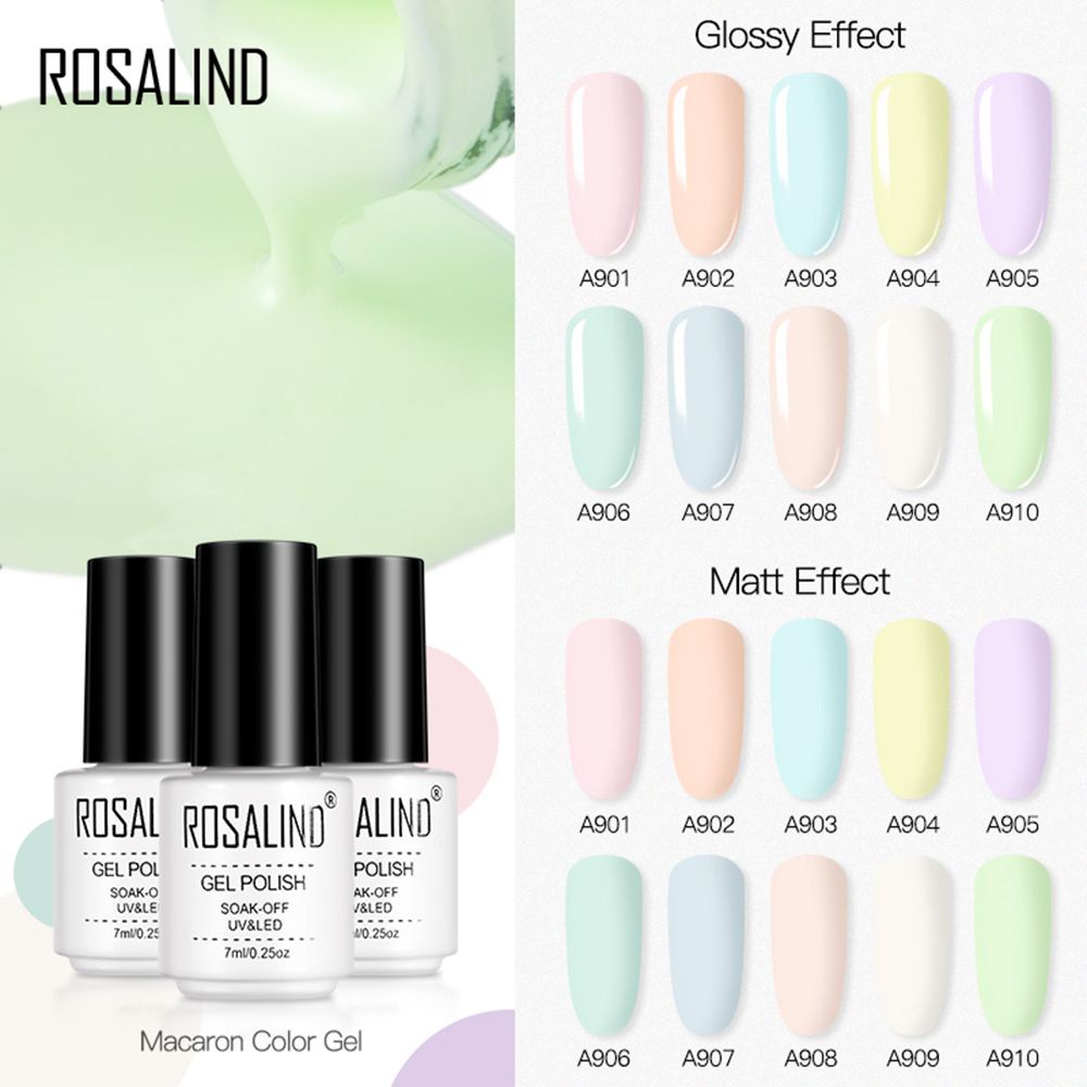 [Hàng mới về] Gel sơn móng tay Rosalind màu trơn đa sắc sấy khô dưới dưới led / uv cao cấp