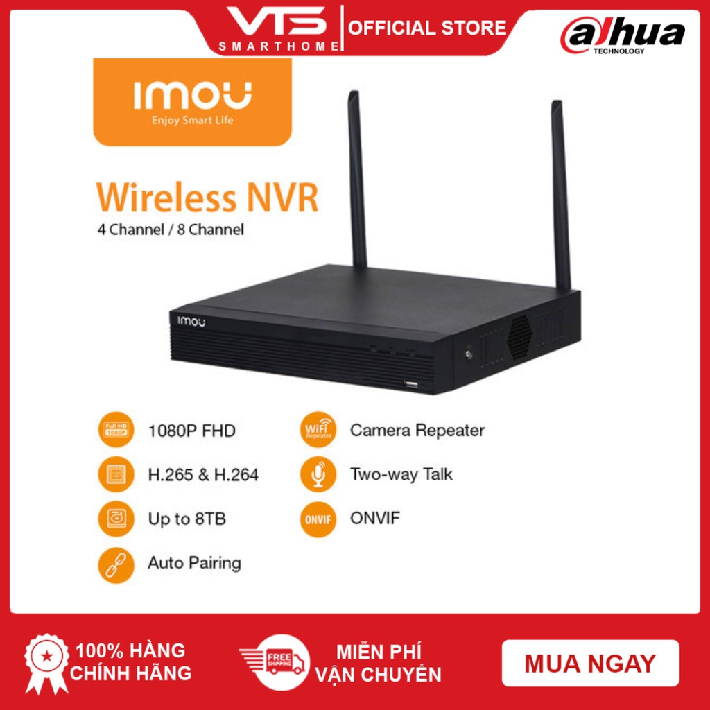 Đầu Ghi Hình Camera IP WIFI IMOU 4-8 Kênh NVR1104HS-W-S2 / NVR1108HS-W-S2 - Bảo Hành 2 Năm - VTS