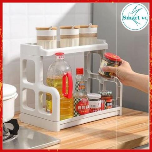 Kệ bếp,Kệ đựng gia vị 2 tầng Song Long Được làm từ 100% nhựa nguyên sinh - màu ngẫu nhiên