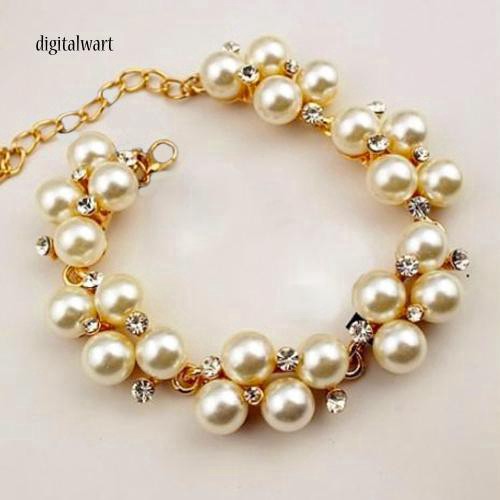 Vòng đeo tay gắn trang trí ngọc trai giả thời trang thanh lịch dành cho nữ