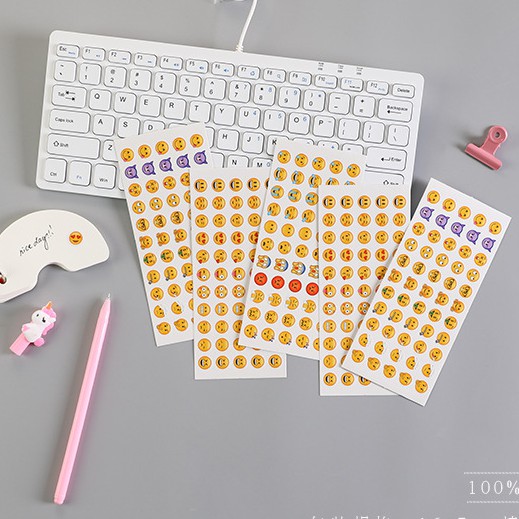 Sticker Emoji 660 hình set 12 tấm - Nhãn dán biểu tượng cảm xúc