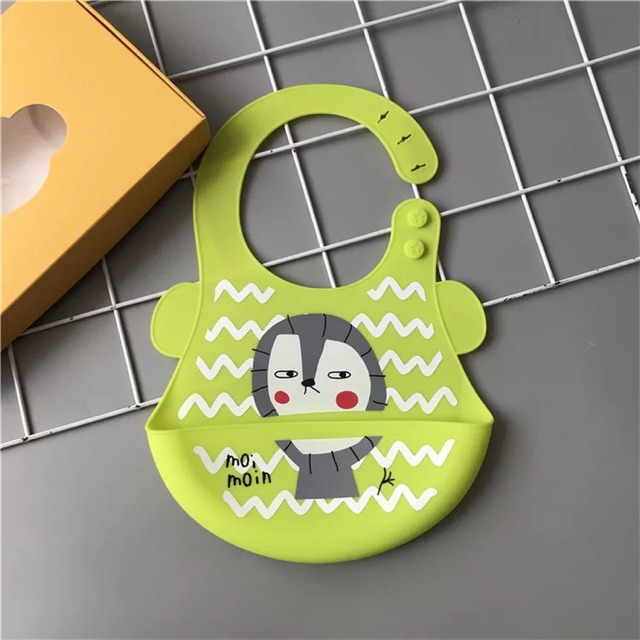 Yếm máng ăn dặm silicone cho bé
