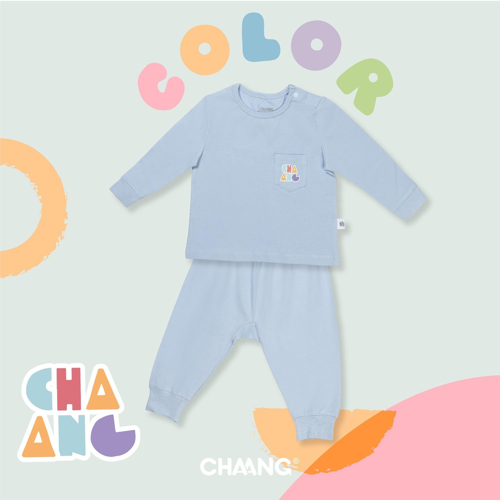 [CHÍNH HÃNG] Bộ dài tay họa tiết trẻ em color block Chaang