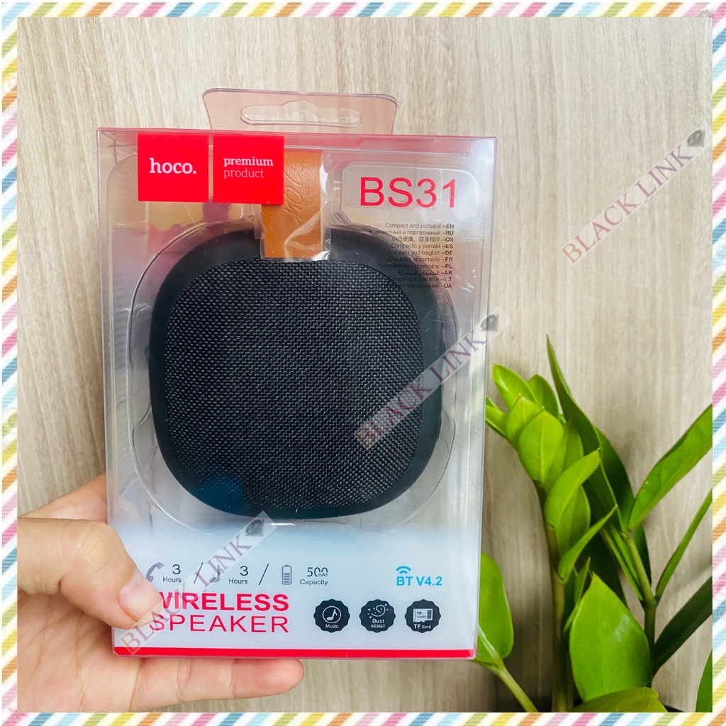 Loa Bluetooth HOCO BS31 Không Dây Chính Hãng Cao Cấp Bass Mạnh Đèn LED Theo Nhạc Loa Mini Cầm Tay Usb Thẻ Nhớ