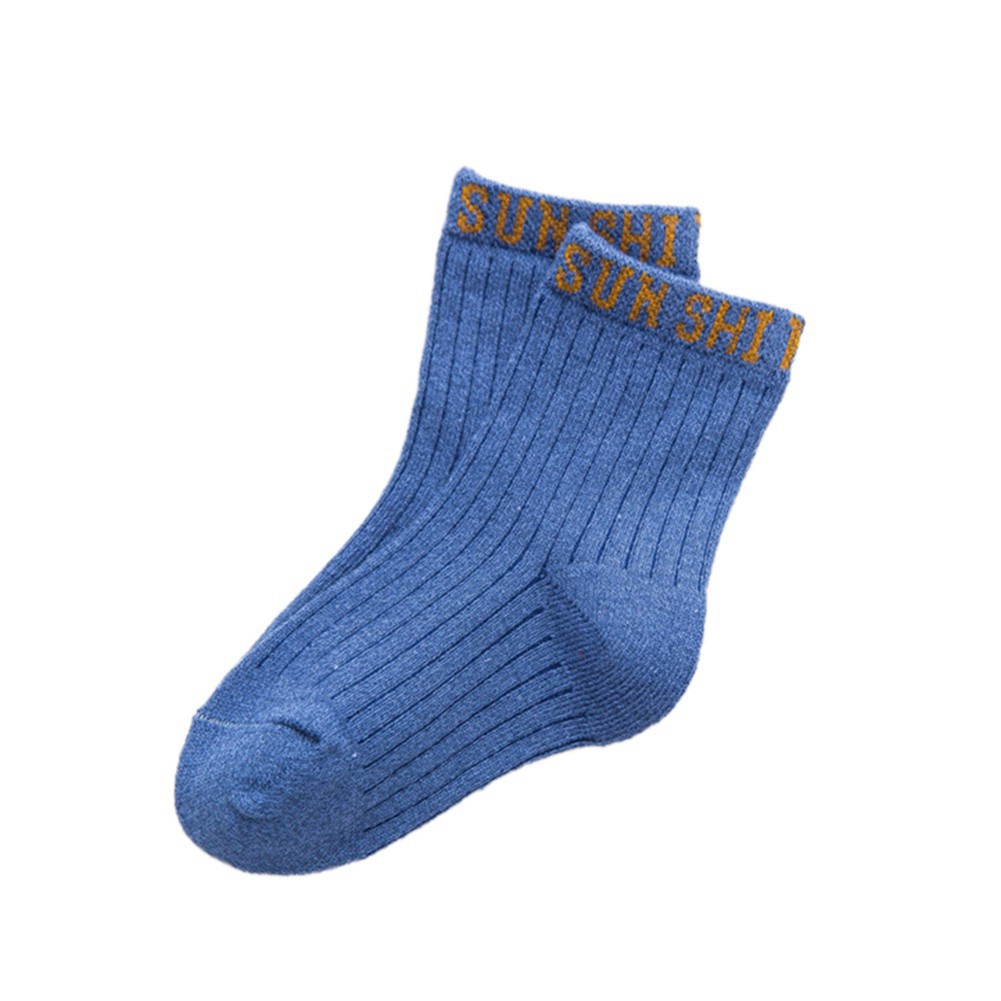 Set 5 Đôi Tất Cotton Hoạ Tiết Chữ Cho Bé 1-8 Tuổi