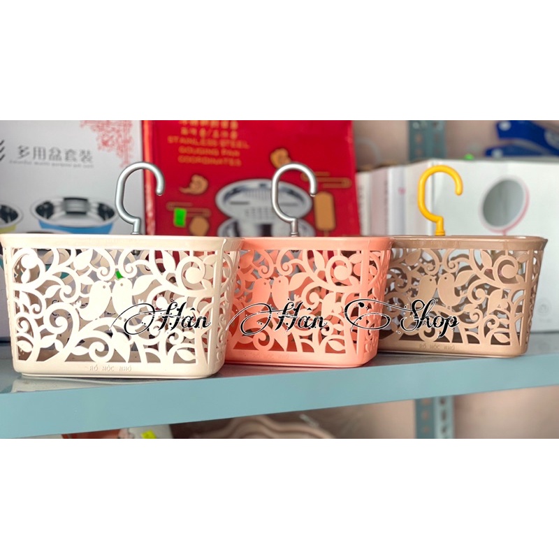 Rổ Treo Bồn Rửa Chén, Nhà Tắm Có Móc Câu HOẠ TIẾT xinh xắn