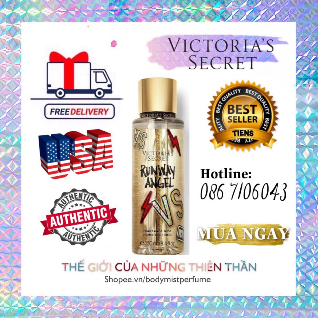 𝗕𝗢𝗗𝗬𝗠𝗜𝗦𝗧𝗣𝗘𝗥𝗙𝗨𝗠𝗘⚜️Xịt Thơm Body Victoria’s Secret Runway Angel 250ml
