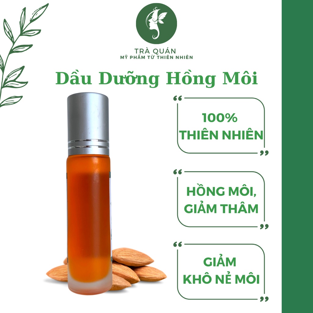 Dầu Dưỡng Môi Hết Khô Nẻ Làm Hồng Môi Từ Dầu Gấc Dầu Hạnh Nhân Dầu Thầu Dầu Dầu Ô Liu Hương Cam Trà Quán 8ml