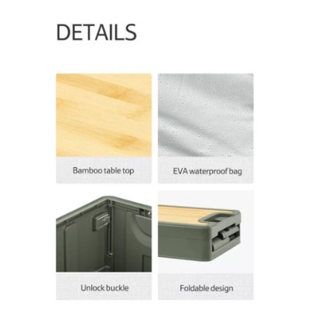 Thùng nhựa đựng đồ gấp gọn có nắp gỗ tre NatureHike NH22SNX01