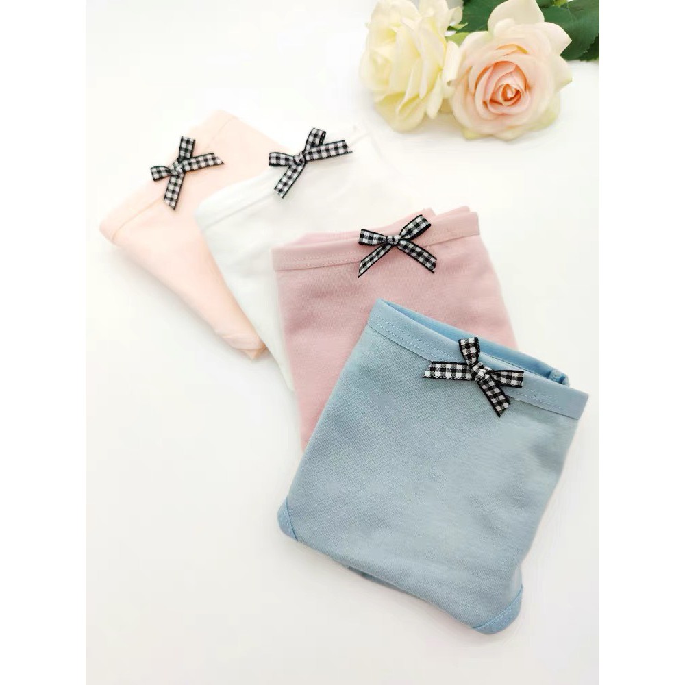 Quần lót nữ cotton phối nơ xinh xắn kháng khuẩn siêu tôn dáng QL012