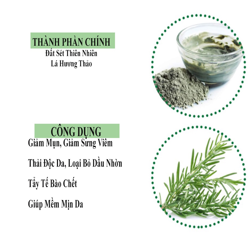Mặt Nạ Cho Da Dầu Mụn Đất Sét Và Hương Thảo Calliderm 150ML