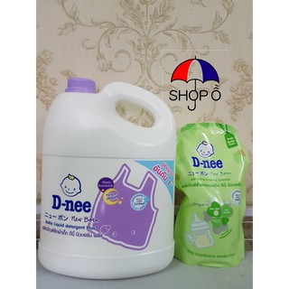 Combo 1 chai nước giặt Dnee 3000ml và 1 bịch rửa bình sữa Dnee 600ml