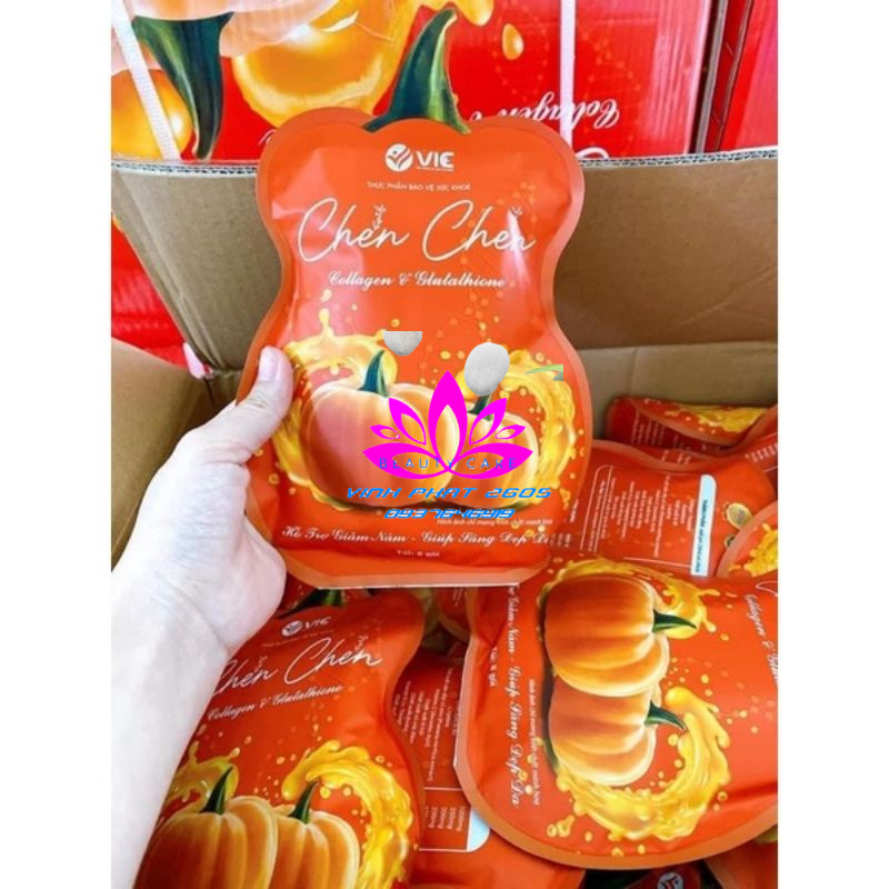 [Hộp 14 gói] Thạch Bí Đỏ Chen Chen VIC Mờ Nám, Trắng Da Nở Ngực Cân Bằng Nội Tiết Tố [ CHÍNH - HÃNG ]