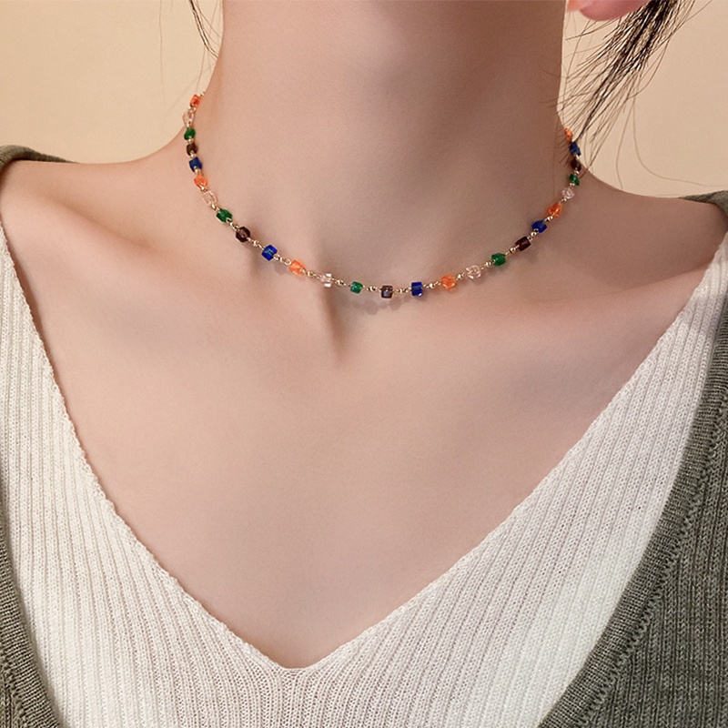 Vòng cổ Hạt Nhiều Màu Phong Cách Bohemian Cho Nữ