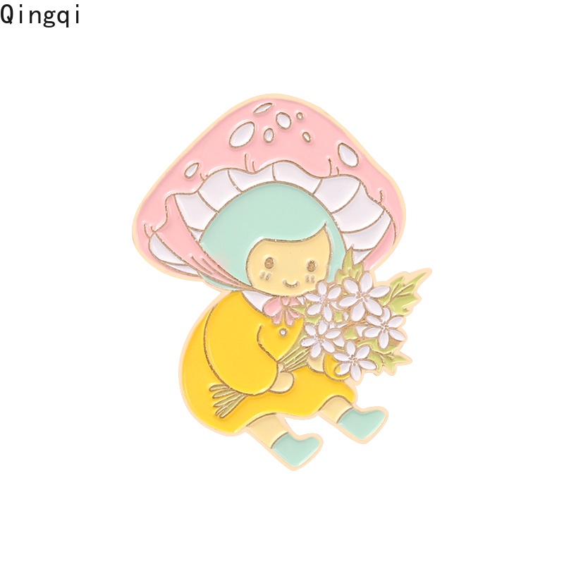 Ghim cài áo Miss Zoe bằng kim loại tráng men hình nấm hoạt hình đáng yêu