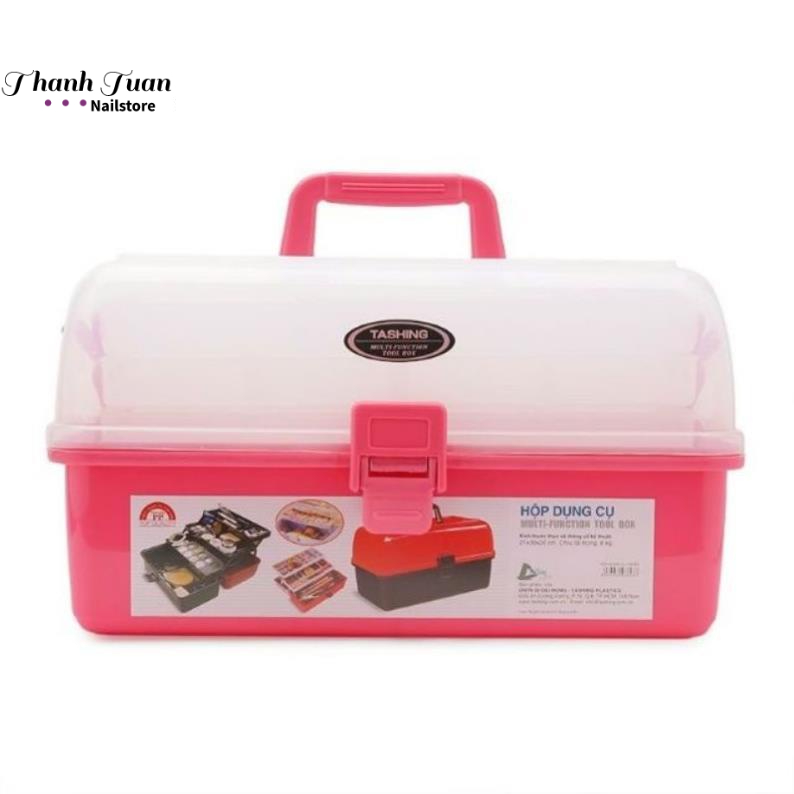 Hộp dụng cụ nhựa đa năng 3 tầng nắp trong  - Phụ kiện đồ nail