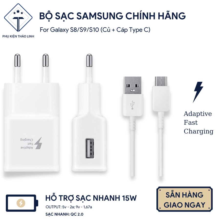 SẠC SAMSUNG 🔥 FREESHIP 🔥 - Chính Hãng, Bộ sạc nhanh SamSung chính hãng 5V - 2A ổn định dòng điện