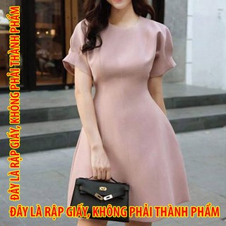 Rập giấy dc030 - đầm tay liền xếp ply