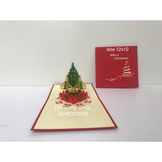 Cây Thông 4  ( hàng rào 1 )  - Noel  - Thiệp 3D