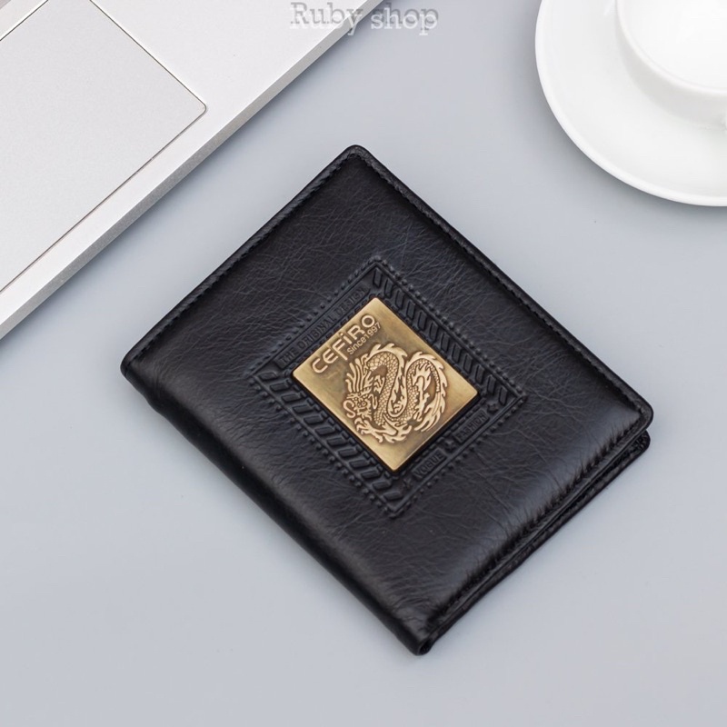 Ví Nam Da Bò Cao Cấp Logo Kim Loại Đẹp Đáng Đứng