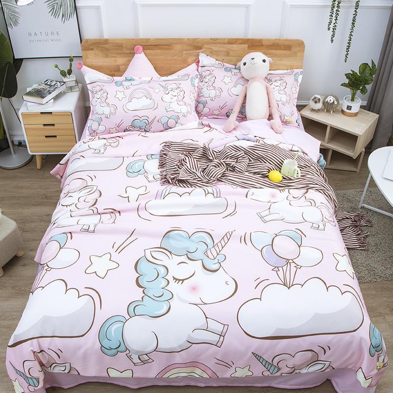 ❏◎▨Điều hòa nhiệt độ mùa hè Tencel Chăn Dream Unicorn Quilt 1,5m Phòng ngủ tập thể bốn mảnh Mát mẻ mỏng