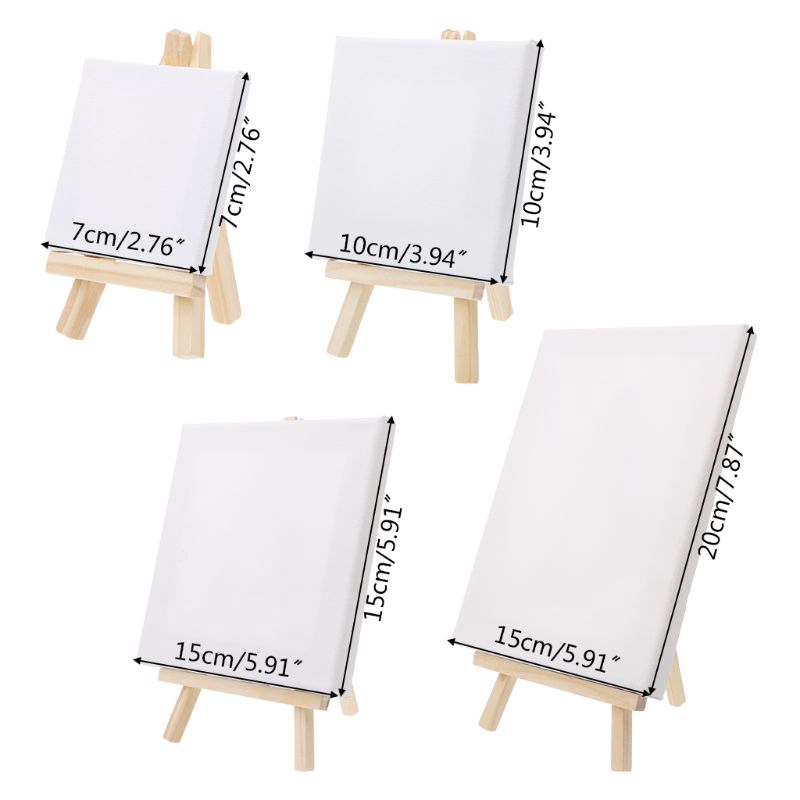 SEL♀ Mini Canvas And Natural Wood Easel Set For Art Painting Drawing Craft Wedding Supply