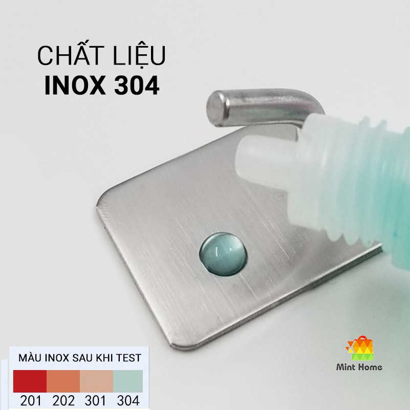 Móc dán tường inox treo đồ dính tường gạch, Móc dán chịu lực siêu bền chất liệu 304 cao cấp